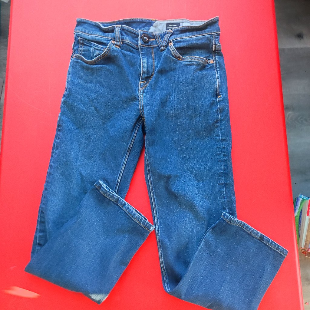 Volcom Solver Modern Straight Jeans Darker Blue Men's Size 30x27